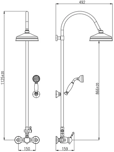 Душевая система со смесителем для душа Rav Slezak Labe бронза/белый L081.5/3SM Душевая система со смесителем для душа Rav Slezak Labe бронза/белый L081.5/3SM