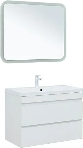 Тумба под умывальник подвесная Aquanet Нота New 90 белый глянец 00335419