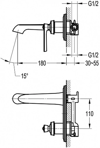Смеситель для раковины из стены Swedbe Terracotta Art 2504