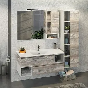 Шкаф-зеркало Comforty Турин 120 дуб бежевый/белый 00004137136CF, 3