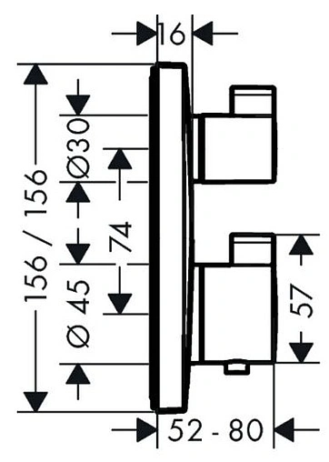 Термостат для 2 потребителей Hansgrohe Ecostat Square шлифованный черный хром 15714340