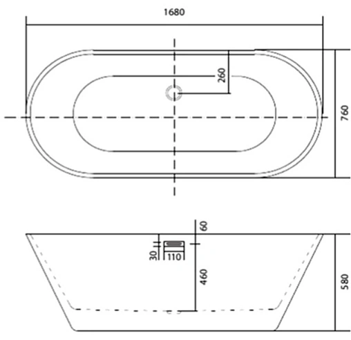 Ванна акриловая отдельностоящая Aquatek Хорса 168x76 AQ-5776 Ванна акриловая отдельностоящая Aquatek Хорса 168x76 AQ-5776