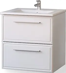 Тумба-умывальник подвесная Raval Quadro 60 белый Qua.07.60/P/W+QDR60SLWB01, 1