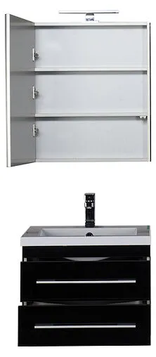 Шкаф-зеркало Aquanet Верона 58 L чёрный 00175384