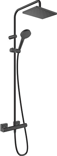 Душевая система с термостатом для душа Hansgrohe Vernis Shape 230 1jet чёрный матовый 26286670