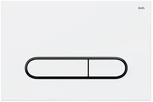 Клавиша смыва для унитаза IDDIS Unifix UNI01WBi77 кнопки/черный, рамка/белый, 1