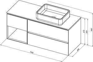 Тумба-умывальник подвесная Allen Brau Infinity 120 R папирус 1.21007.PWM+, 2