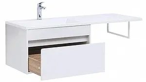 Тумба-умывальник подвесная над стиральной машиной Aquanet Токио 130 L белый 00237745+00235499 Тумба-умывальник подвесная над стиральной машиной Aquanet Токио 130 L белый 00237745+00235499, 4