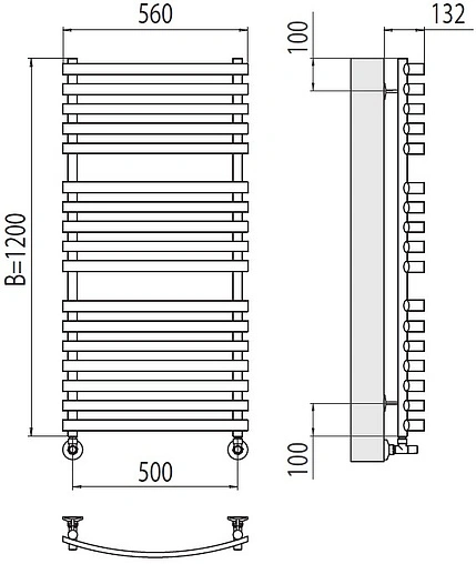 Полотенцесушитель водяной лесенка Terminus Капри П17 500х1200 полированная сталь 4670078530653