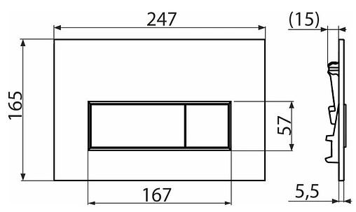 Клавиша смыва для унитаза AlcaPlast Thin M571 хром глянцевый