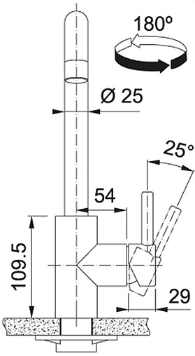 Смеситель для кухни Franke Kubus нержавеющая сталь 115.0529.202