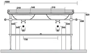Консоль Kerasan Waldorf 158 хром 9195K1cr Консоль Kerasan Waldorf 158 хром 9195K1cr, 2
