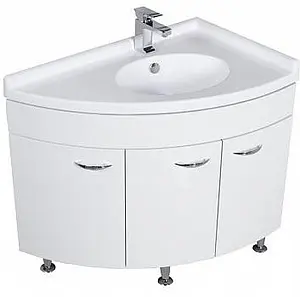 Тумба-умывальник напольная Aquanet Корнер 89 R белый 00158825+00158989, 5