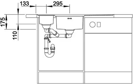 Мойка кухонная Blanco Axis III 6 S-IF 100 L нержавеющая сталь 522105