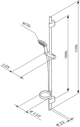 Душевая стойка Am.Pm Sensation хром F0130000