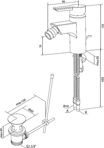 Смеситель для биде Am.Pm Tender хром F4783100 Смеситель для биде Am.Pm Tender хром F4783100