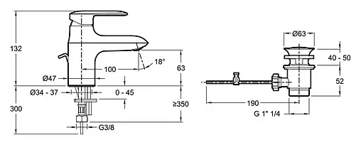 Смеситель для раковины Jacob Delafon Kumin хром E99980-CP