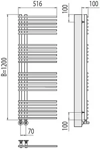Полотенцесушитель водяной лесенка Terminus Астра П24 70х1200 полированная сталь 4670078530509, 2