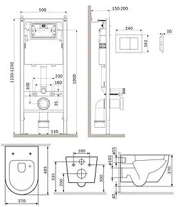 Комплект 6 в 1 Am.Pm Like Aquaspin IS90251.801900 с кнопкой хром глянцевый, 2