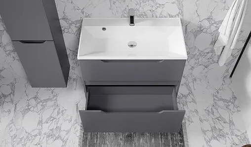 Тумба под умывальник подвесная Raval Wector 80 антрацит Wct.01.80/P/A/MD