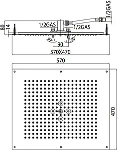 Лейка верхнего душа Bossini DREAM - Flat хром H38657.030, 2