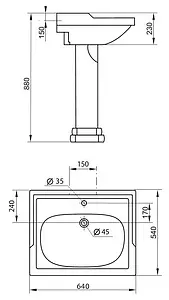 Раковина Cezares Laredo 64 белый CZR-398-T, 2