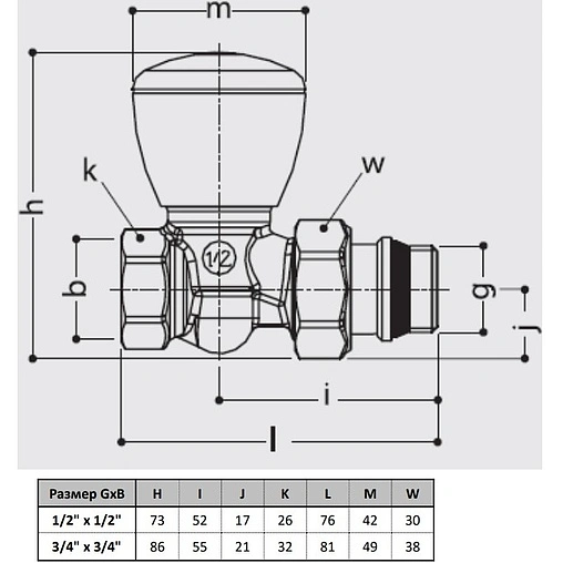 Вентиль регулирующий прямой ½" в/н Gekon GK 7350 12 Вентиль регулирующий прямой ½" в/н Gekon GK 7350 12
