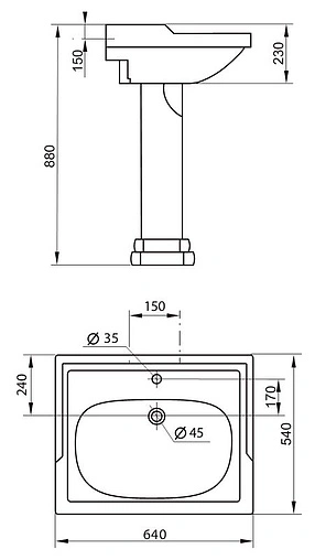 Раковина Cezares Laredo 64 белый CZR-398-T