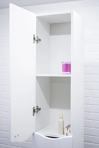 Шкаф-пенал напольный Айсберг Волна 30 L белый DA1005P