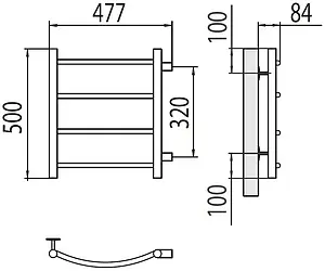 Полотенцесушитель водяной лесенка Terminus Классик П4 400х500 бп320 полированная сталь 4670078530189, 2