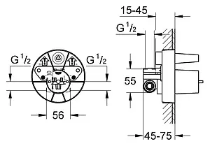 Скрытая часть смесителя для душа Grohe 33964000, 2