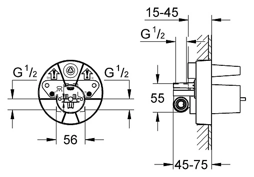 Скрытая часть смесителя для душа Grohe 33964000