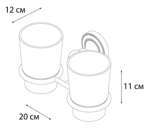 Стакан двойной Fixsen Style хром FX-41107 Стакан двойной Fixsen Style хром FX-41107