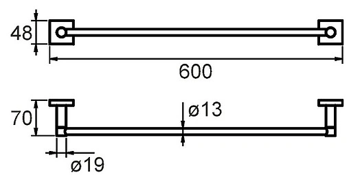 Полотенцедержатель Milardo Amur хром AMUSM10M49