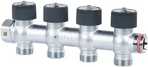 Коллектор регулирующий проходной 4 отвода ¾&quot;в/н x ¾&quot;ек Rehau 11316473001, 4