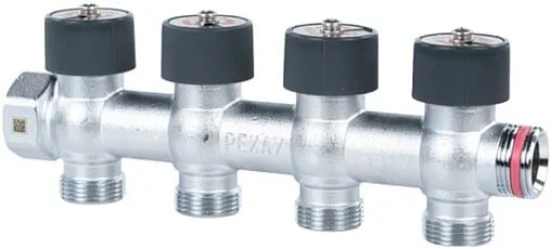 Коллектор регулирующий проходной 4 отвода ¾&quot;в/н x ¾&quot;ек Rehau 11316473001