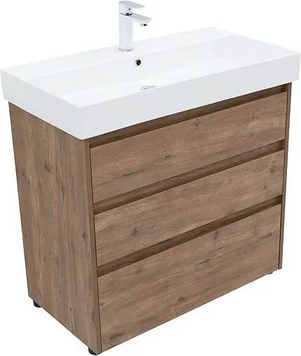 Тумба-умывальник напольная Aquanet Nova Lite 85 дуб рустикальный 00302477+