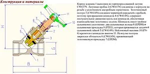 Вентиль запорно-регулирующий ¾"в x ¾"в Valtec VT.052.N.05 Вентиль запорно-регулирующий ¾"в x ¾"в Valtec VT.052.N.05, 3