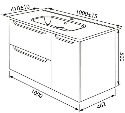 Тумба-умывальник подвесная IDDIS Edifice 100 фисташково-серый EDI10G1i95+0101000i28