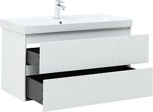 Тумба-умывальник подвесная Aquanet Альтера 100 белый матовый 00337157+00333270, 5