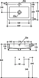 Раковина Kerasan Ego 60 белый 324201*1 Раковина Kerasan Ego 60 белый 324201*1, 2