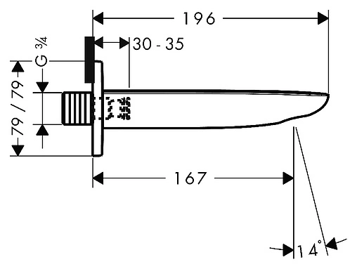 Излив для скрытого монтажа Hansgrohe PuraVida хром 15412000