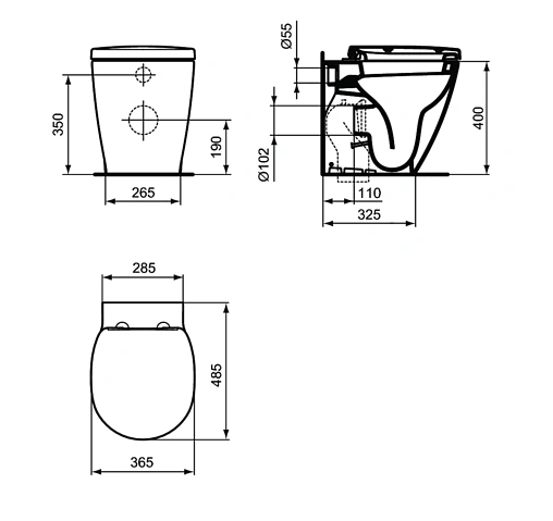 Крышка-сиденье для унитаза с микролифтом Ideal Standard Connect Space белый E129101