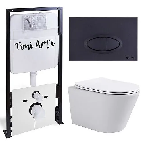 Комплект 6 в 1 Toni Arti Forli TA-01+TA-1905+TA-0054 с кнопкой Freto черный глянцевый