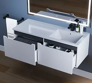 Тумба под умывальник подвесная Uperwood UPD Tanos 120 R белый с графитовыми вставками 291020264 Тумба под умывальник подвесная Uperwood UPD Tanos 120 R белый с графитовыми вставками 291020264, 4