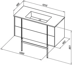 Тумба-умывальник подвесной Allen Brau Reality 100 папирус 1.32007.PWM+, 2