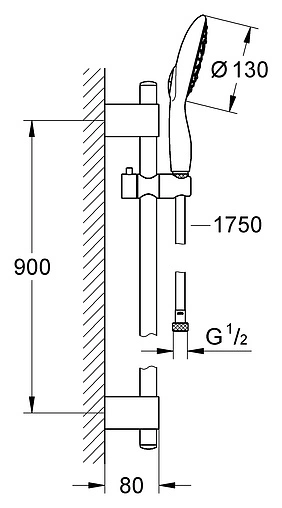 Душевая стойка Grohe Power&Soul 130 хром 27738000 Душевая стойка Grohe Power&Soul 130 хром 27738000