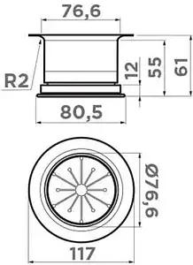 Сменная горловина для измельчителя Omoikiri Nagare NA-04-GM 4956725 Сменная горловина для измельчителя Omoikiri Nagare NA-04-GM 4956725, 2