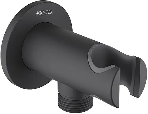 Шланговое подключение с держателем Aquatek чёрный матовый AQ2460MB