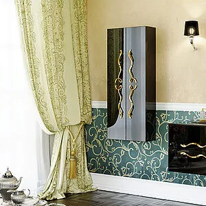 Шкаф-пенал подвесной Clarberg Due Amanti 25 золото чёрный глянец/золото DUE0525BLK+DUER4GL Шкаф-пенал подвесной Clarberg Due Amanti 25 золото чёрный глянец/золото DUE0525BLK+DUER4GL, 5